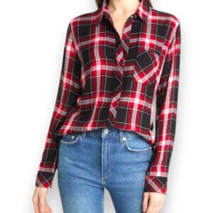 Rails Hunter Plaid Button-Up Shirt Black Candy White - Size L